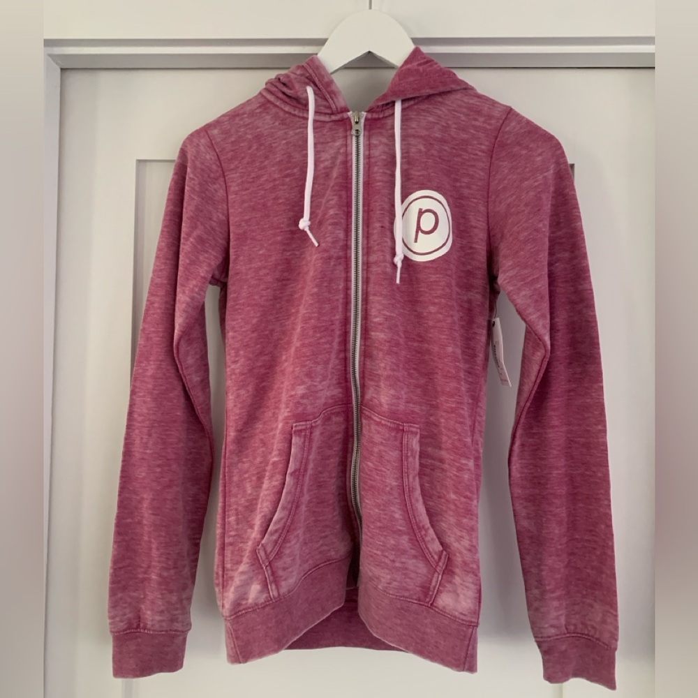 Pure Barre PB Burnout Pink Zip-Up Hoodie [XS]